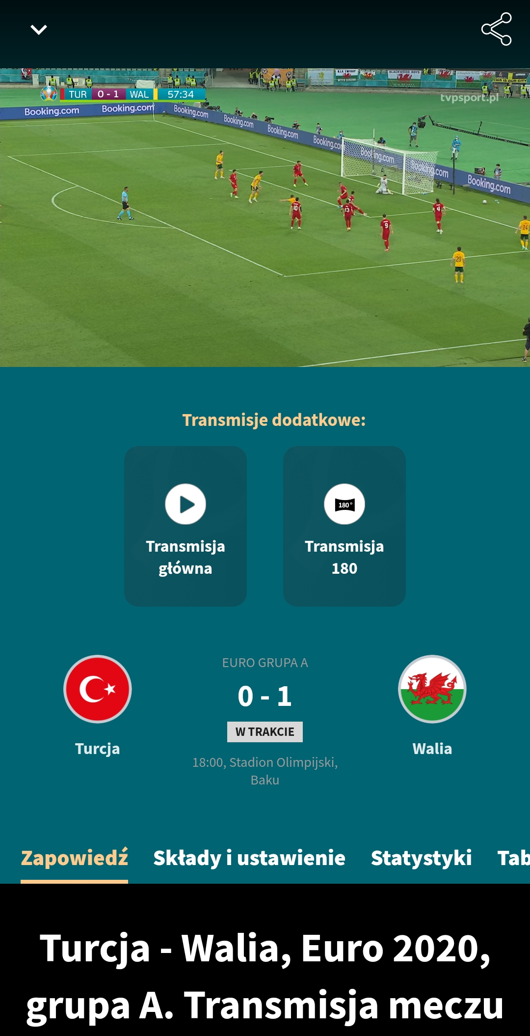 Problemy z aplikacją TVP Sport w czasie meczów Euro 2020
