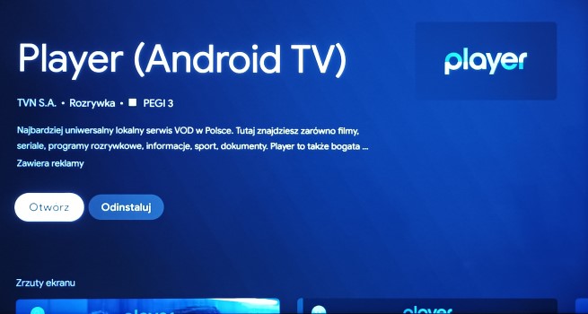 Aplikacja serwisu streamingowego Player na Smart TV odświeżona