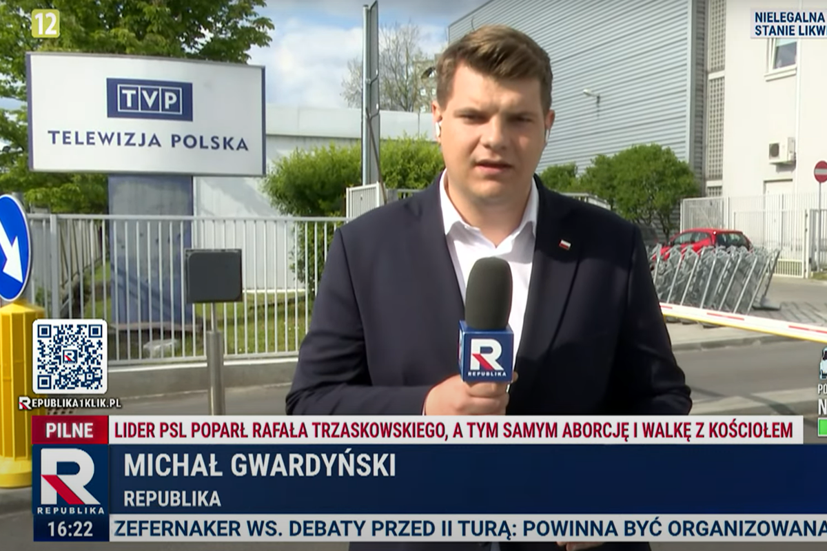 Wejście na żywo sprzed siedziby TVP