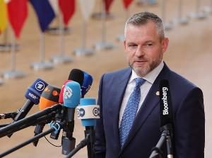 Prezydent Słowacji Peter Pellegrini (fot. Oliver Matthys/PAP)