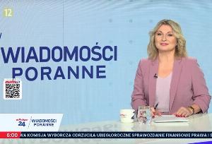 Marzena Kawa jako prowadząca „Wiadomości poranne”