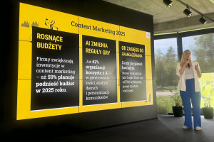 Agnieszka Gajzler, szefowa Stowarzyszenia Content Marketing Polska podczas prezentacji raportu „Kondycja content marketingu w Polsce w 2025 roku” 