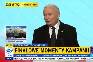 Usługa TVN24+ była promowana m.in. podczas konferencji prezesa PiS