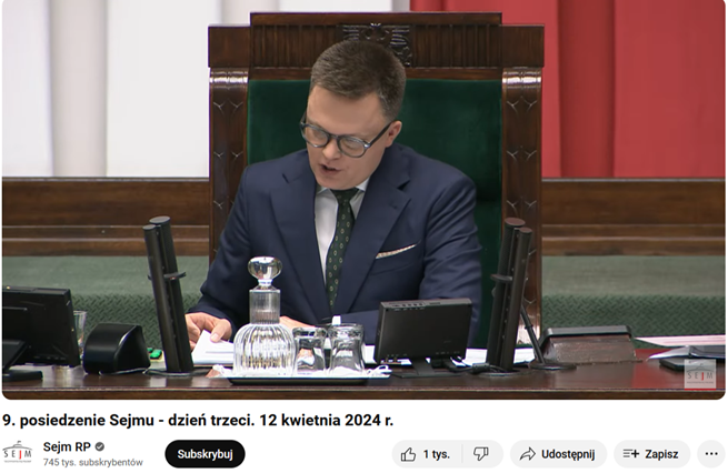 Posiedzenie Sejmu, fot. YouTube