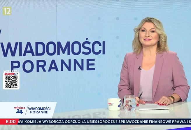 Marzena Kawa jako prowadząca „Wiadomości poranne”