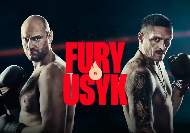 Grafika promująca walkę Tyson Fury - Ołeksandr Usyk