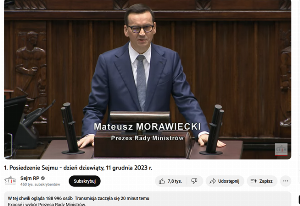 Mateusz Morawiecki w Sejmie, fot. YouTube/Sejm RP