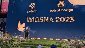 Edward Miszczak podczas prezentacji wiosennej ramówki Grupy Polsat; fot. Michał Kurdupski
