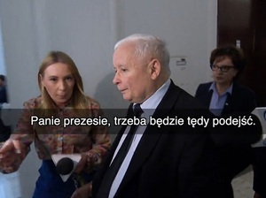 Monika Drozd i Jarosław Kaczyński, fot. TVN24