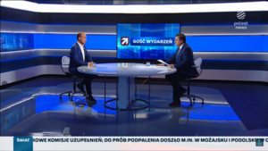 Borys Budka w „Gościu Wydarzeń” w dniu 1 sierpnia 2023 roku; fot. Polsat News/YouTube/screen