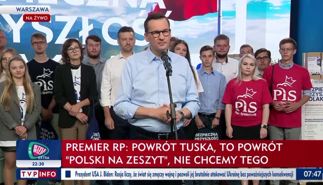 Wystąpienie premiera Mateusza Morawieckiego w TVP Info