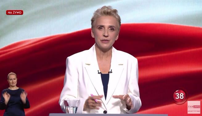 Joanna Scheuring-Wielgus na debacie TVP, fot. TVP Info