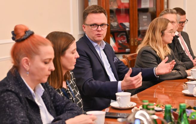 Spotkanie marszałka Szymona Hołowni z dziennikarzam, fot. X/Twitter/SejmRP