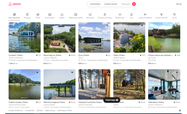 Strona główna serwisu Airbnb, fot. screen