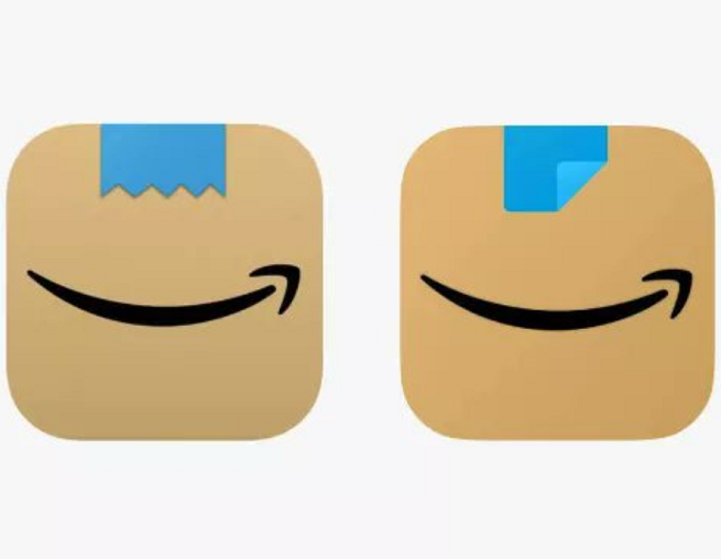 Od lewej: poprzednie i obecne logo aplikacji Amazon