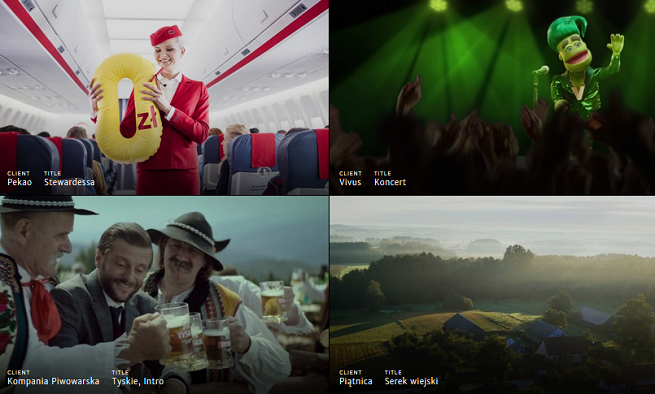 Kadry z reklam wyprodukowanych przez OTO Film