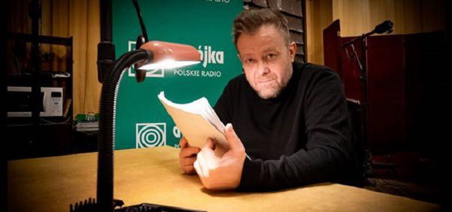 Olaf Lubaszenko w radiowej Dwójce; fot. Polskie Radio