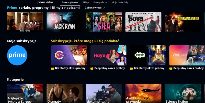 Amazon rozpoczął sprzedaż pierwszych pakietów w ramach Prime Video Channels