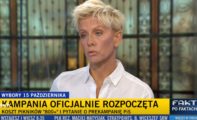 Ania Werner w studiu TVN24, fot. screen z TVN24 GO