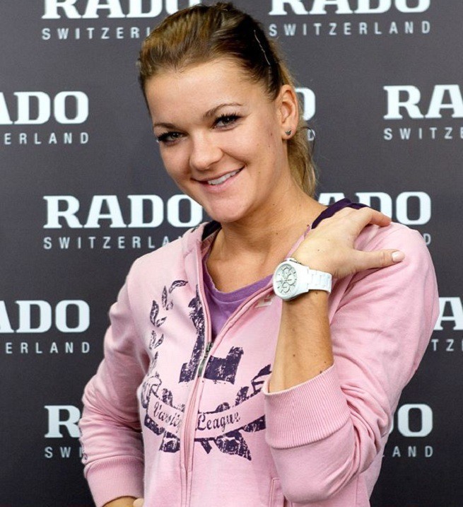 Agnieszka Radwańska z zegarkiem Rado