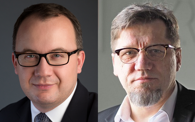 Od lewej: Rzecznik Praw Obywatelskich Adam Bodnar i przewodniczący KRRiT Witold Kołodziejski