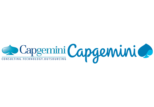 Logo Capgemini: po lewej starsza wersja, po prawej nowa 