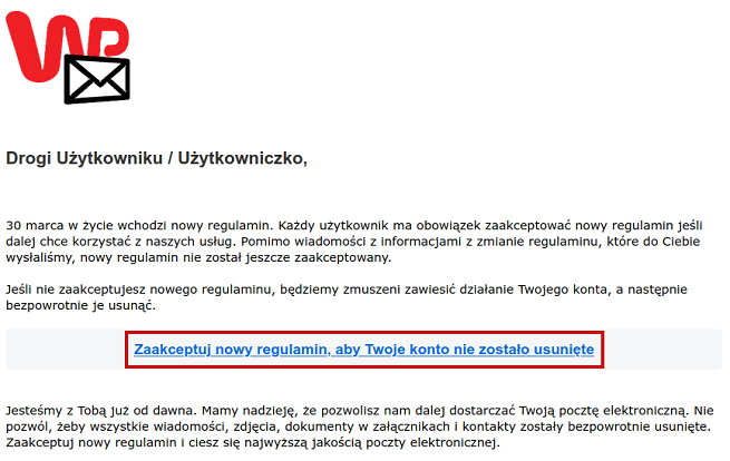 Przykładowy maili od hakerów, fot. cert.pl