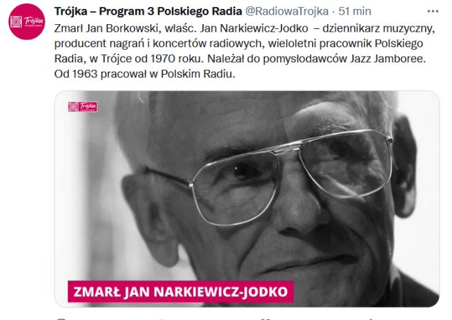 Jan Borkowski (screen: Twitter/RadiowaTrojka)