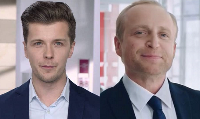 Od lewej: Radosław Kotarski w reklamie Banku Millennium i Piotr Adamczyk w reklamie eurobanku