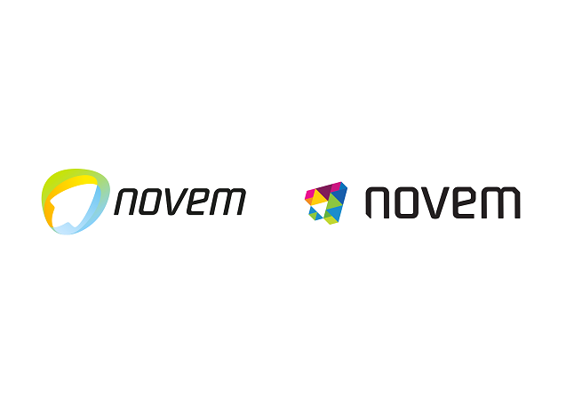 Logotypy Novem - po lewej starsza wersja, po prawej nowa